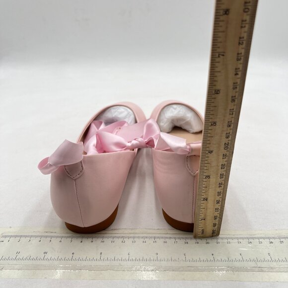 FSJ Light Pink Lace Up Ballet Flats Closed Toe Ballerinas Shoes - Picture 4 of 7